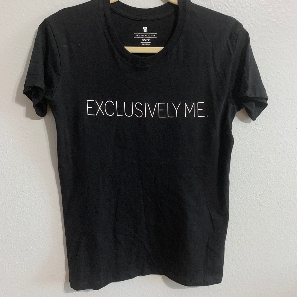 Black Cotton On Tee Shirt “Exclusively Me” Size XS